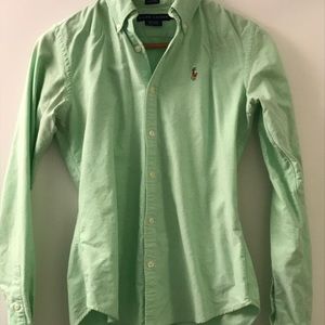 RL Slim Button Down in Green sz 2